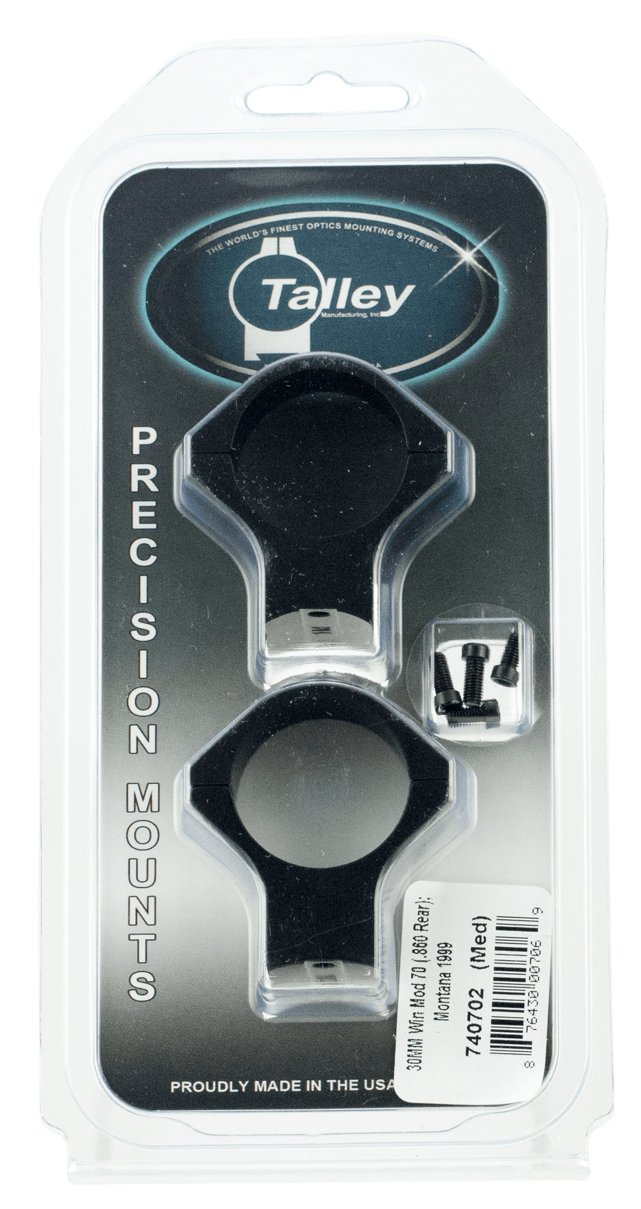 Talley Manufacturing Talley Lw Rings Win M70 30mm Med Scope Mounts