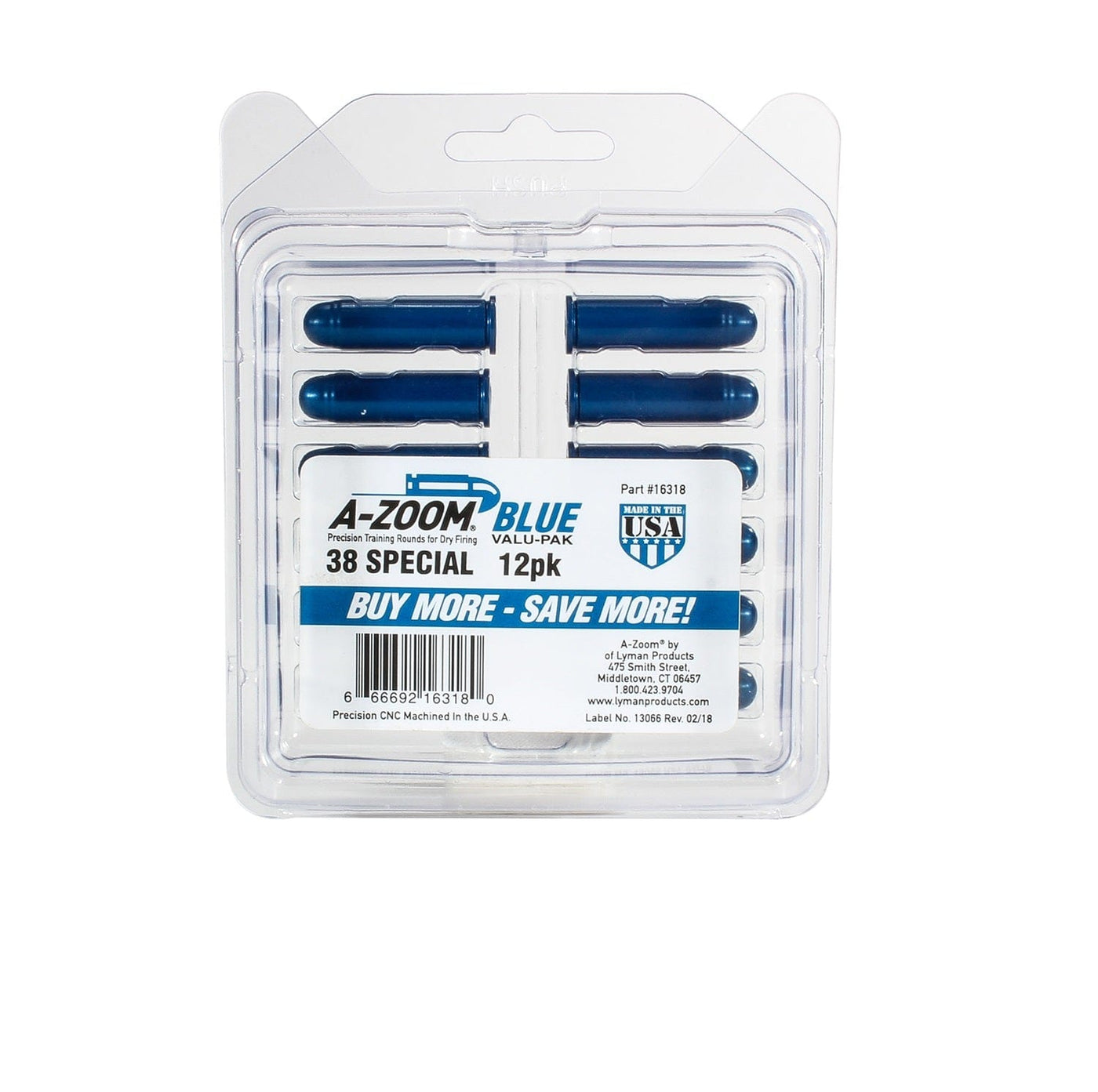 A-ZOOM A-ZOOM 38 SPEC Snap Cap BLUE 12PK Shooting