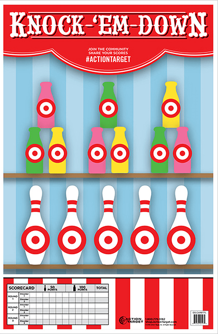 ACTION TARGET INC Action Target Inc Action, Action Gscarbttl100     Knock Em Down       100 Bx Shooting