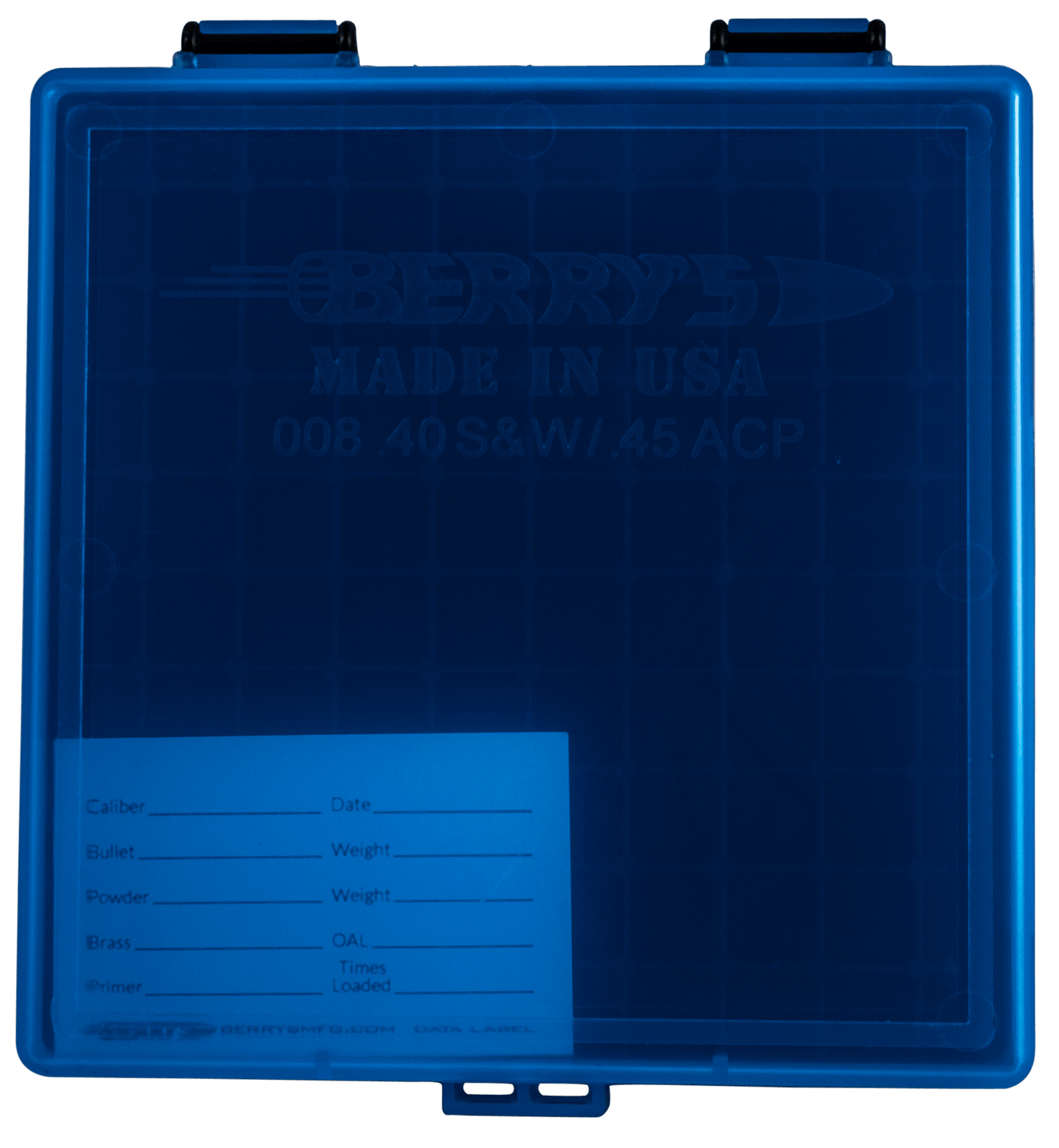 Berrys Berrys 008, Berrys 67789    008 Ammo Box  40s/45a 100rd Blu/bk Shooting