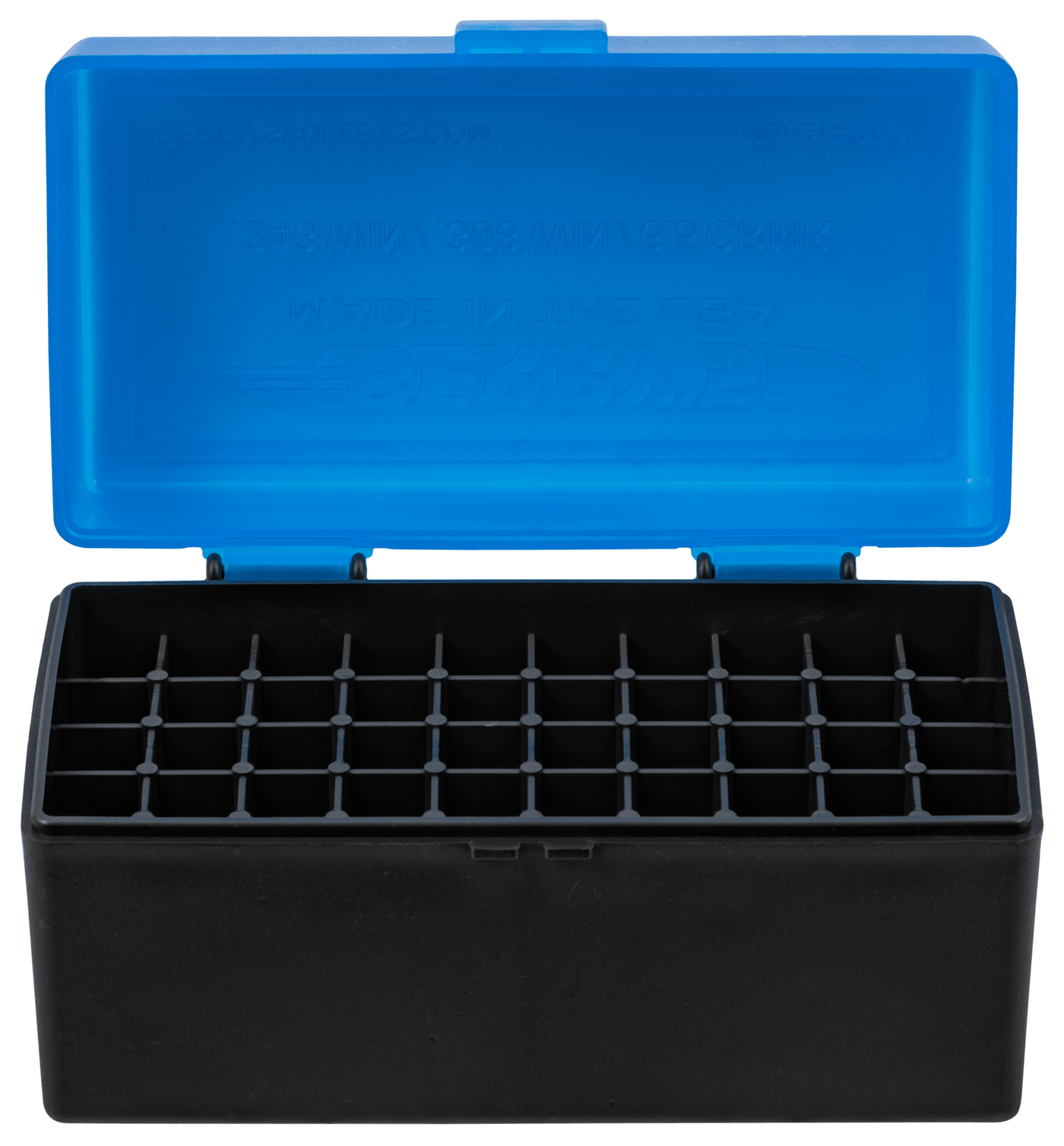 Berrys Berrys 409, Berrys 82467    409 Ammo Box .243/308  50rd Blu/bk Shooting