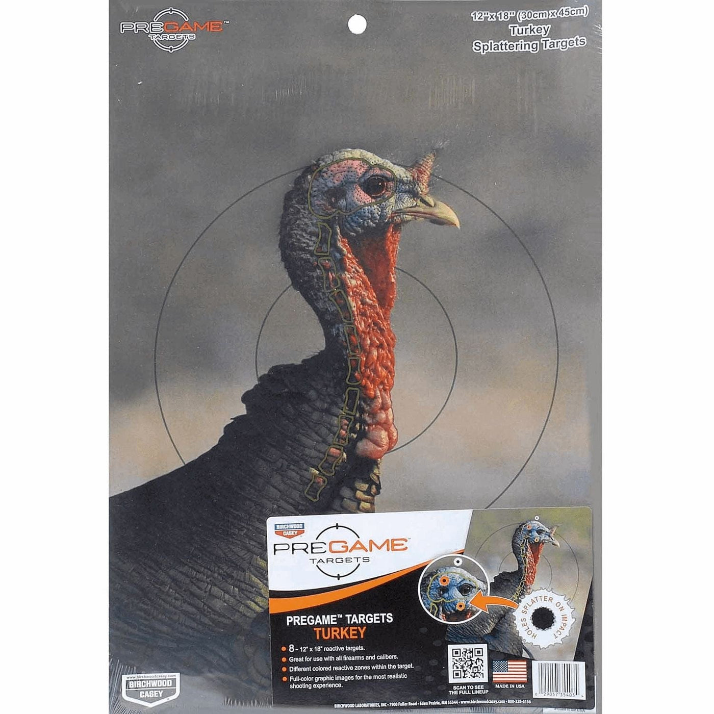 Birchwood Casey Birchwood Casey Pregame 12x18 Turkey Reactive Target 8 Pack Shooting