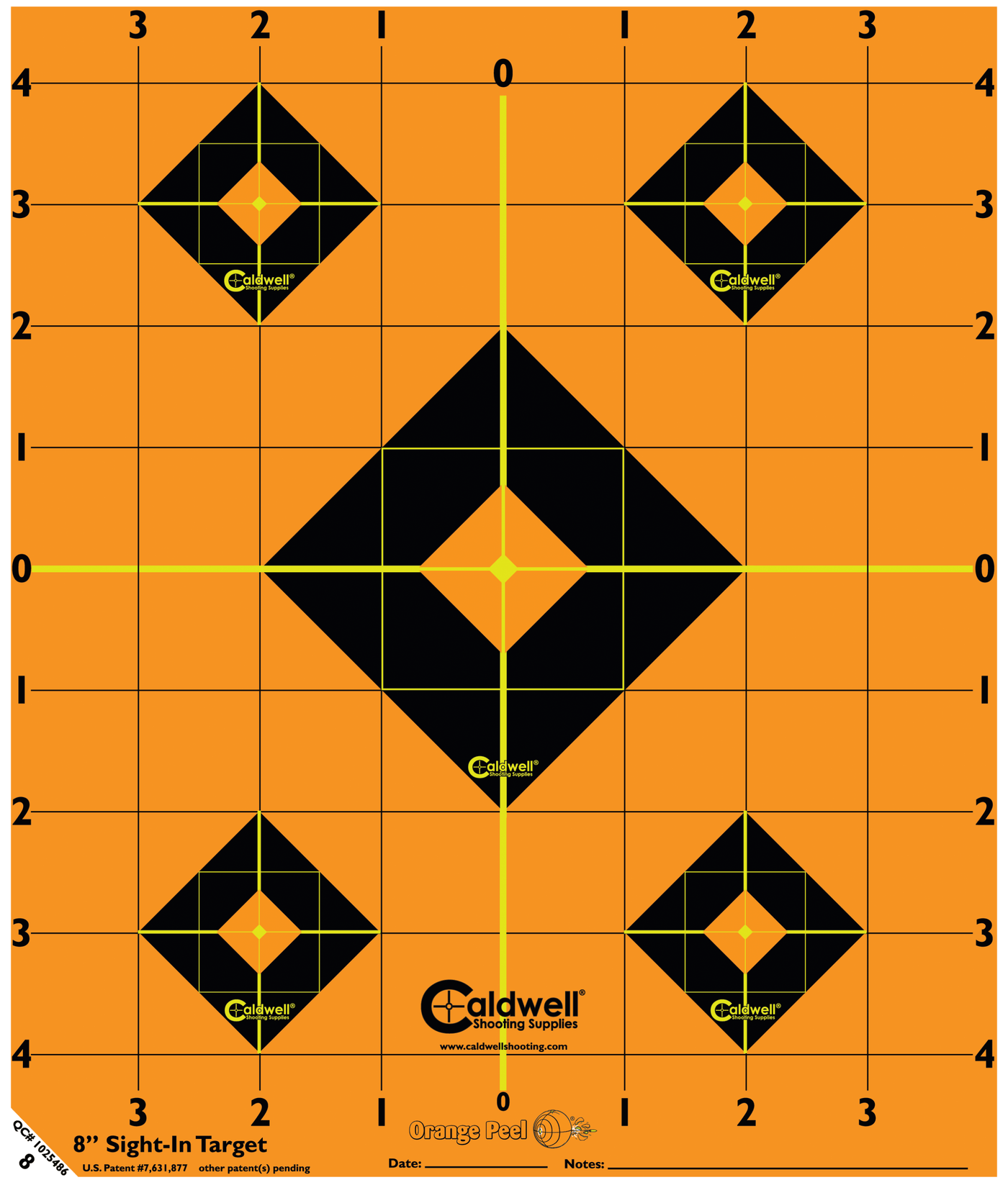 Caldwell Caldwell Orange Peel, Cald 522357  8in  Op Sight-in Trgt 5pk Shooting