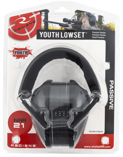 Radians Radians Lowset Youth Earmuff Black Shooting Gear and Acc