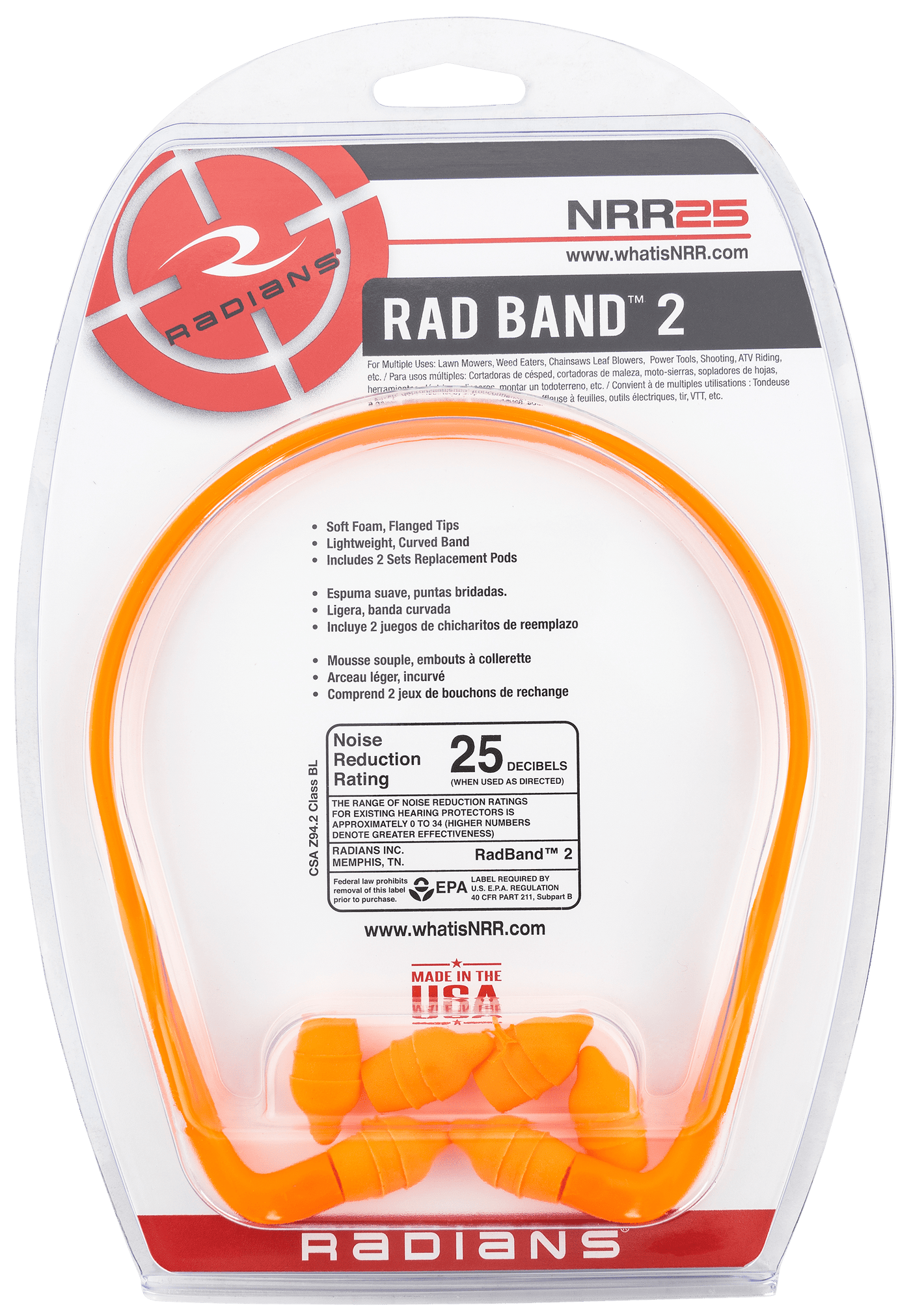 Radians Radians Radband 2 Hearing Protection 1 Pc. Shooting Gear and Acc