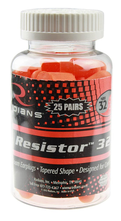 Radians Radians Resistor 32 Foam Ear Plugs Uncorded Orange 25 Pr. Jar Shooting Gear and Acc