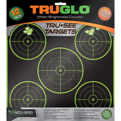 Truglo Truglo Trusee Splatter 5-bullseye Target Green 12x12 12 Pk. Shooting Gear and Acc