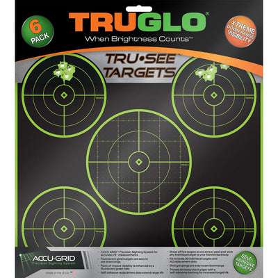 Truglo Truglo Trusee Splatter 5-bullseye Target Green 12x12 6 Pk. Shooting Gear and Acc