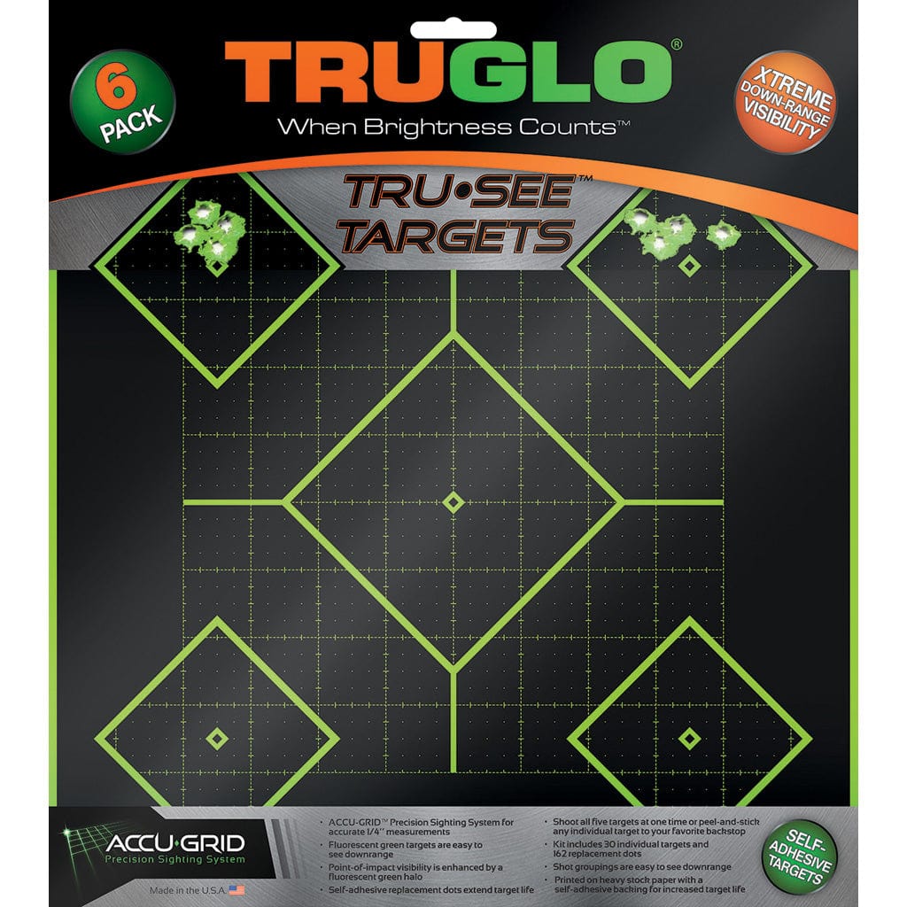 Truglo Truglo Trusee Splatter 5-diamond Target Green 12x12 6 Pk. Shooting Gear and Acc