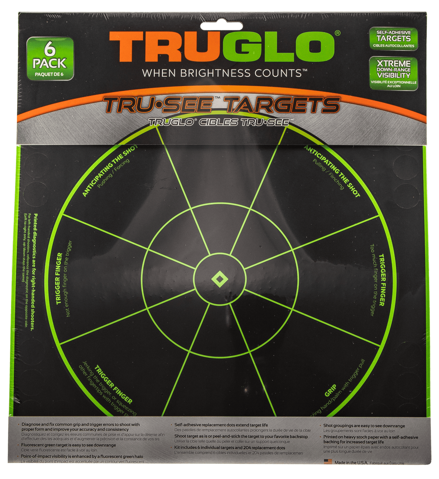 Truglo Truglo Trusee Splatter Handgun Diagnostic Target Green 12x12 6 Pk. Shooting Gear and Acc