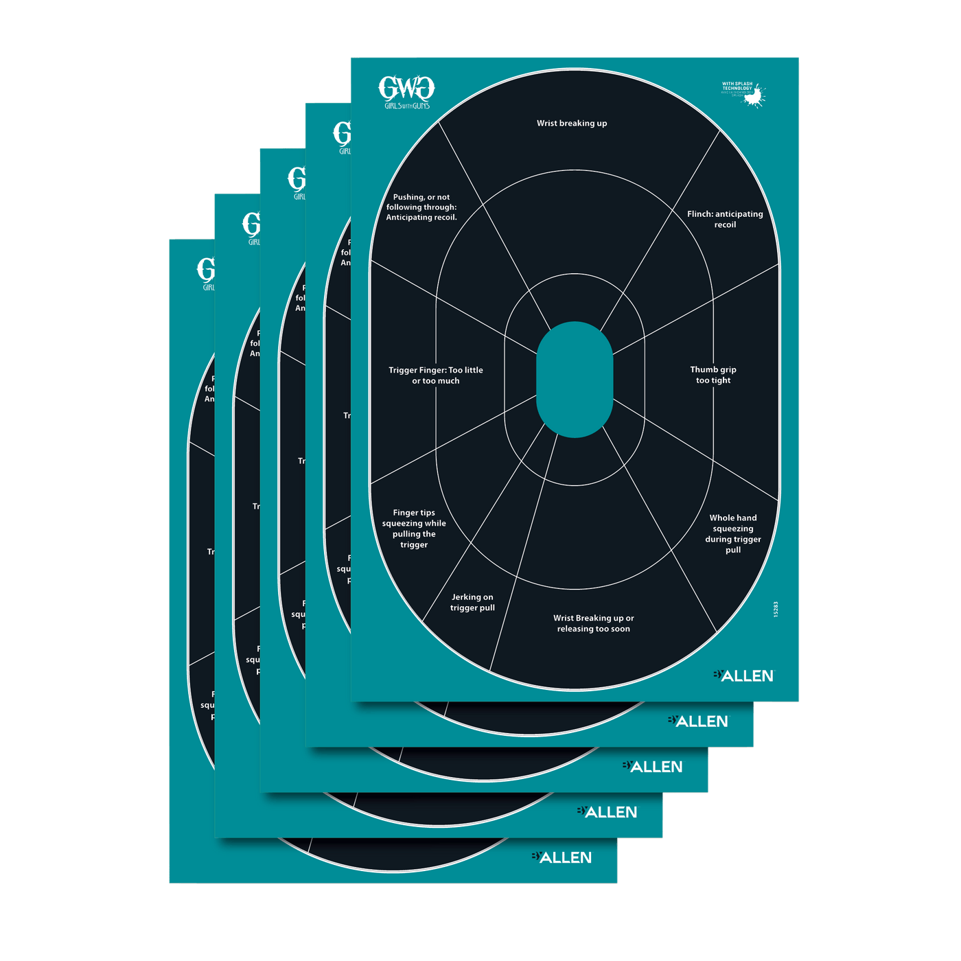 Girls With Guns Girls With Guns Splash, Allen 15283 Gwg Splsh Adhsve 12x18 Ovl Slhtte 5 Pk Shooting