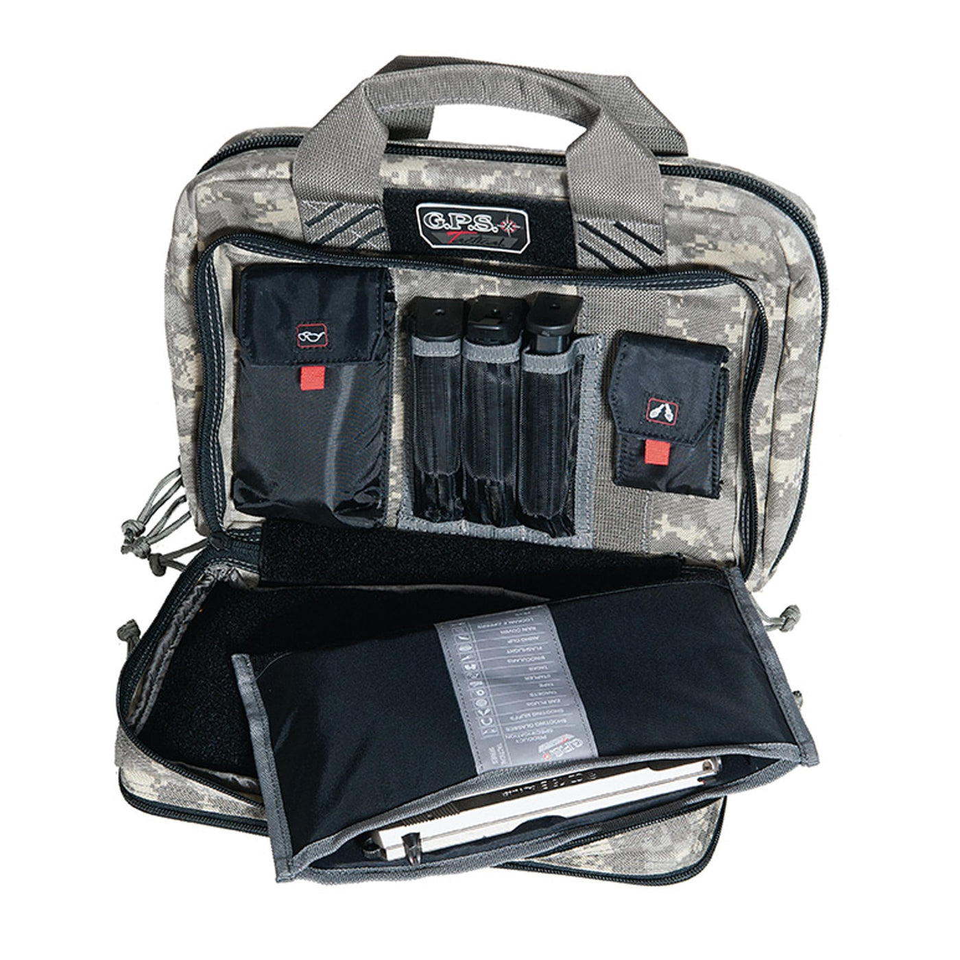 GPS Outdoors G.P.S. Tactical Quad + 2 Pistol Range Bag - Gray Digital Shooting