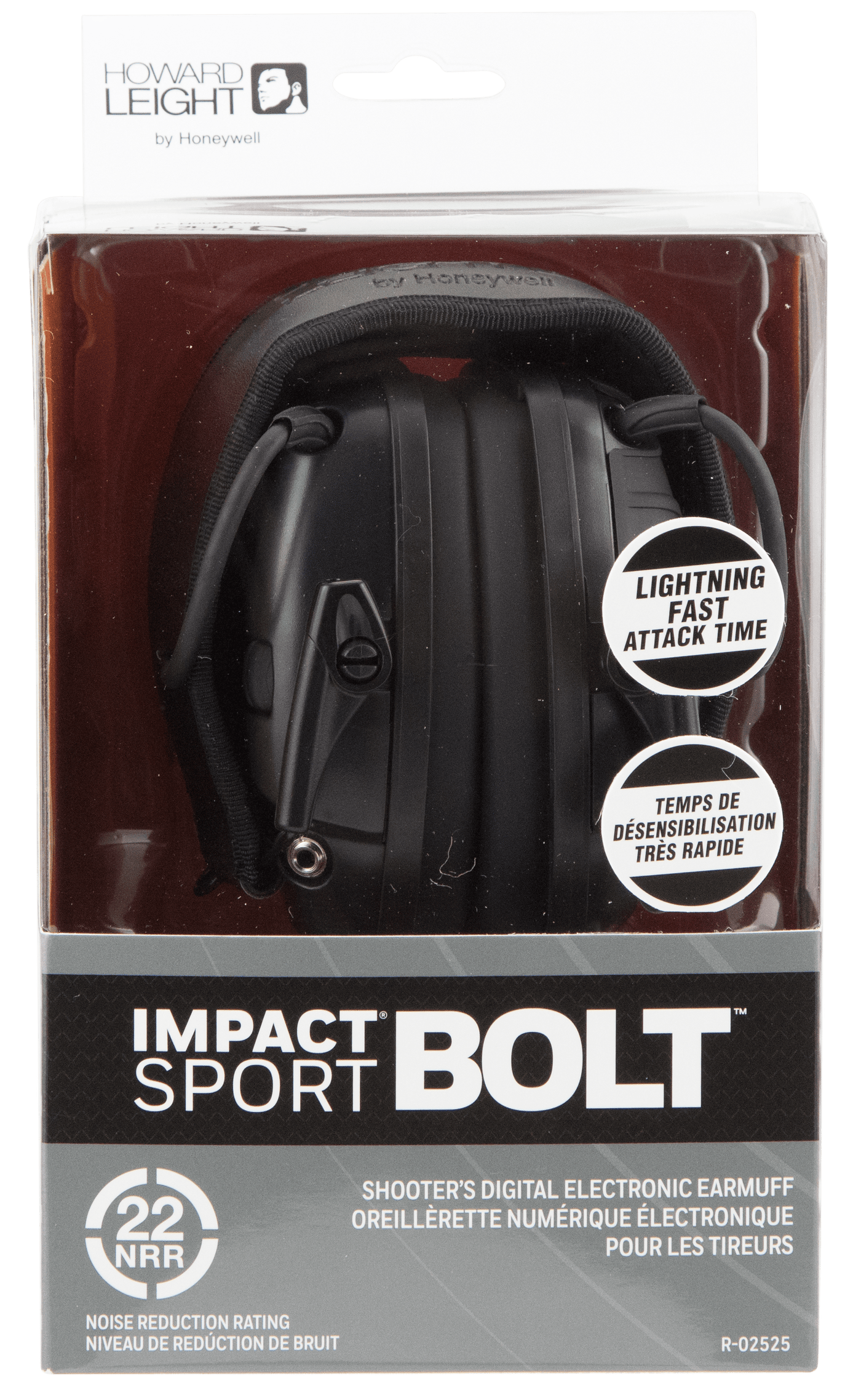 Howard Leight Howard Leight Impact Sport, How R02525  Impact Sport Bolt Elec Earmuff Blk Shooting