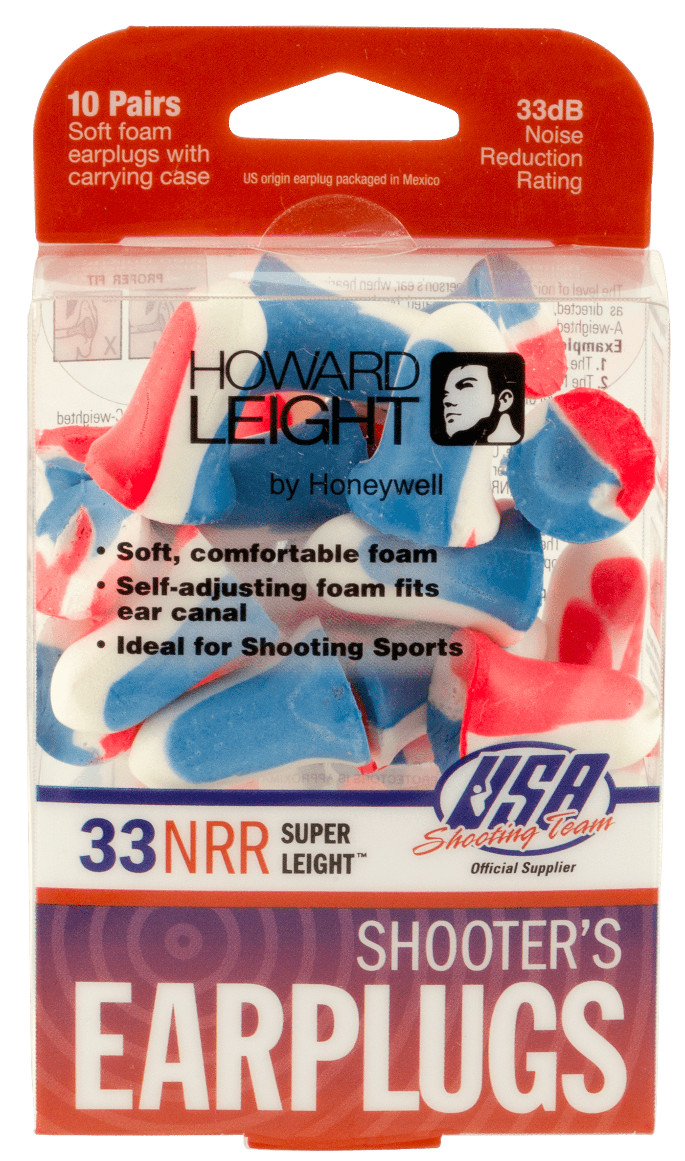 Howard Leight Howard Leight Usa Shooters Earplugs, How R01891  Usa Shooters Earplugs  10pr Shooting