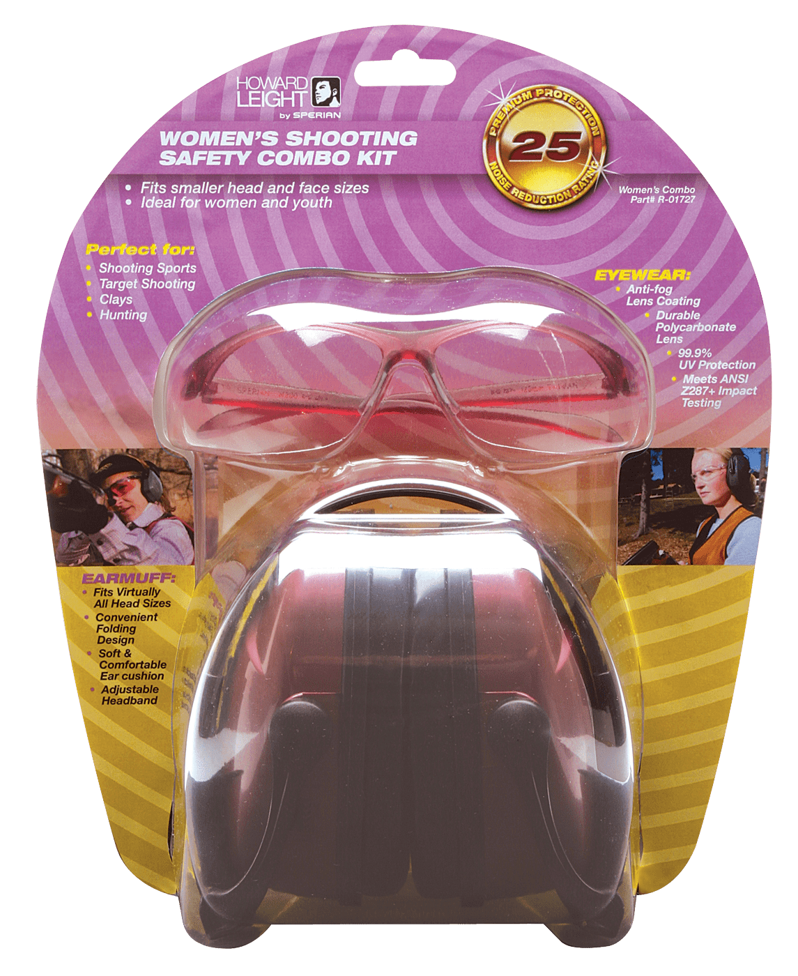 Howard Leight Howard Leight Woman's Shooting Safety, How R01727  Muff/glasses Combo Pink Shooting