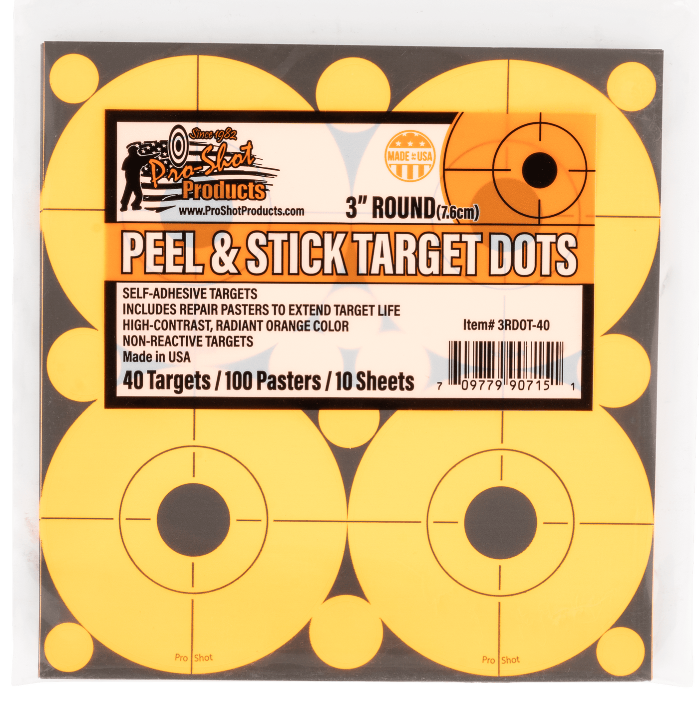 Pro-Shot Pro-shot Peel & Stick, Proshot 3rdot-40          3" Org Peel Trg Dots Shooting
