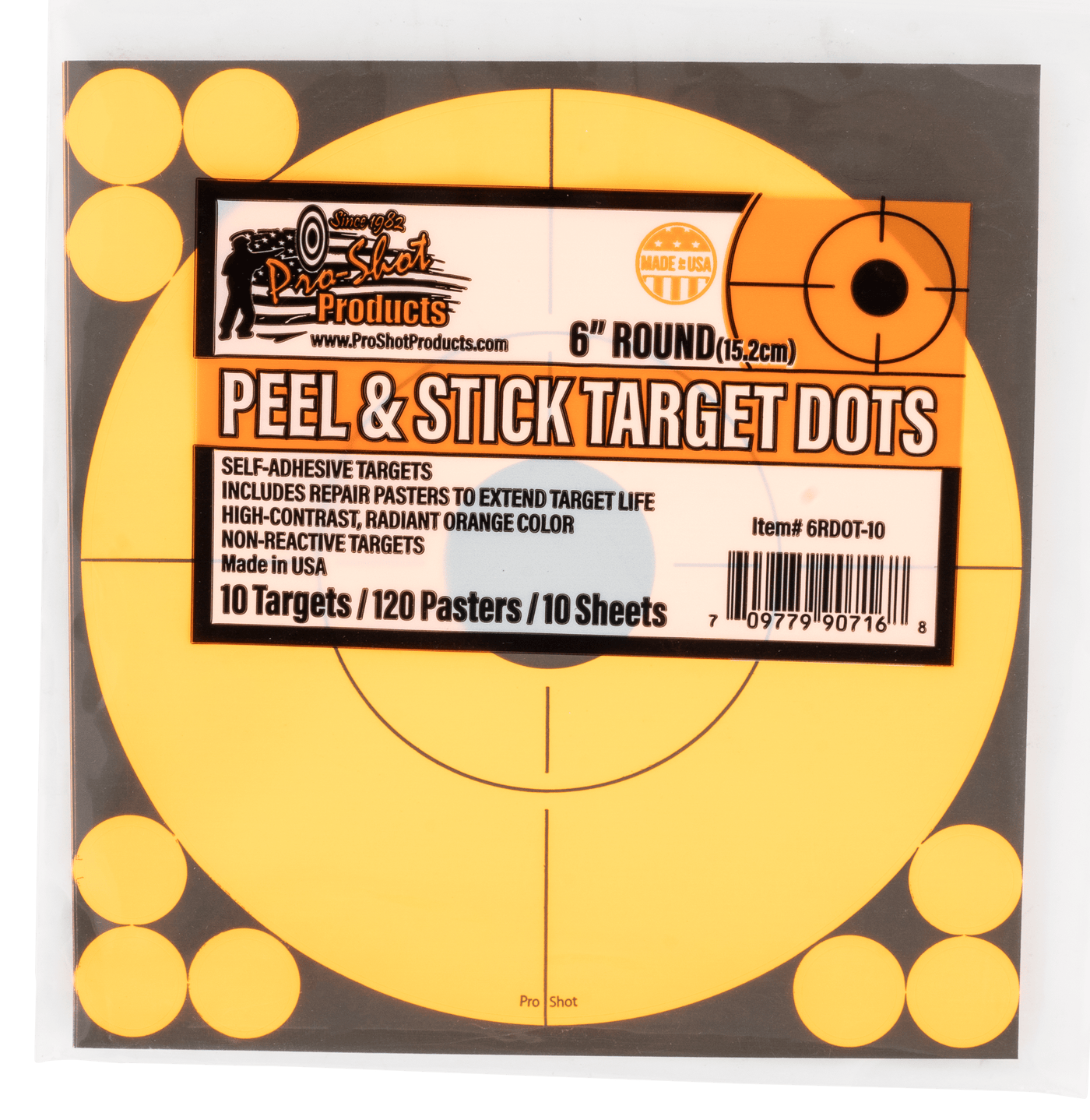 Pro-Shot Pro-shot Peel & Stick, Proshot 6rdot-10          6" Org Peel Trg Dots Shooting