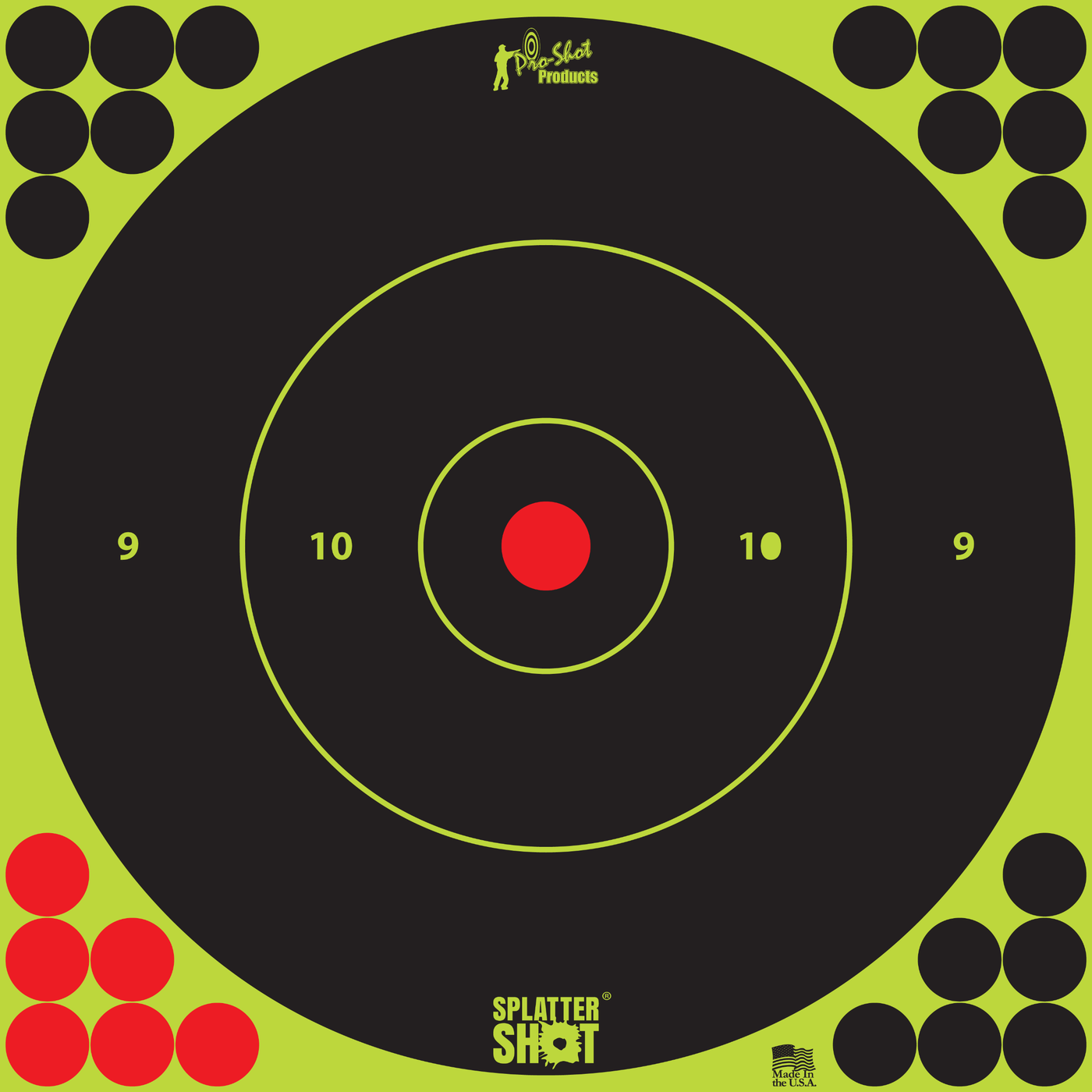 Pro-Shot Pro-shot Splattershot, Proshot 12b-green-5pk    12" Splatter Bullseye Trg Shooting