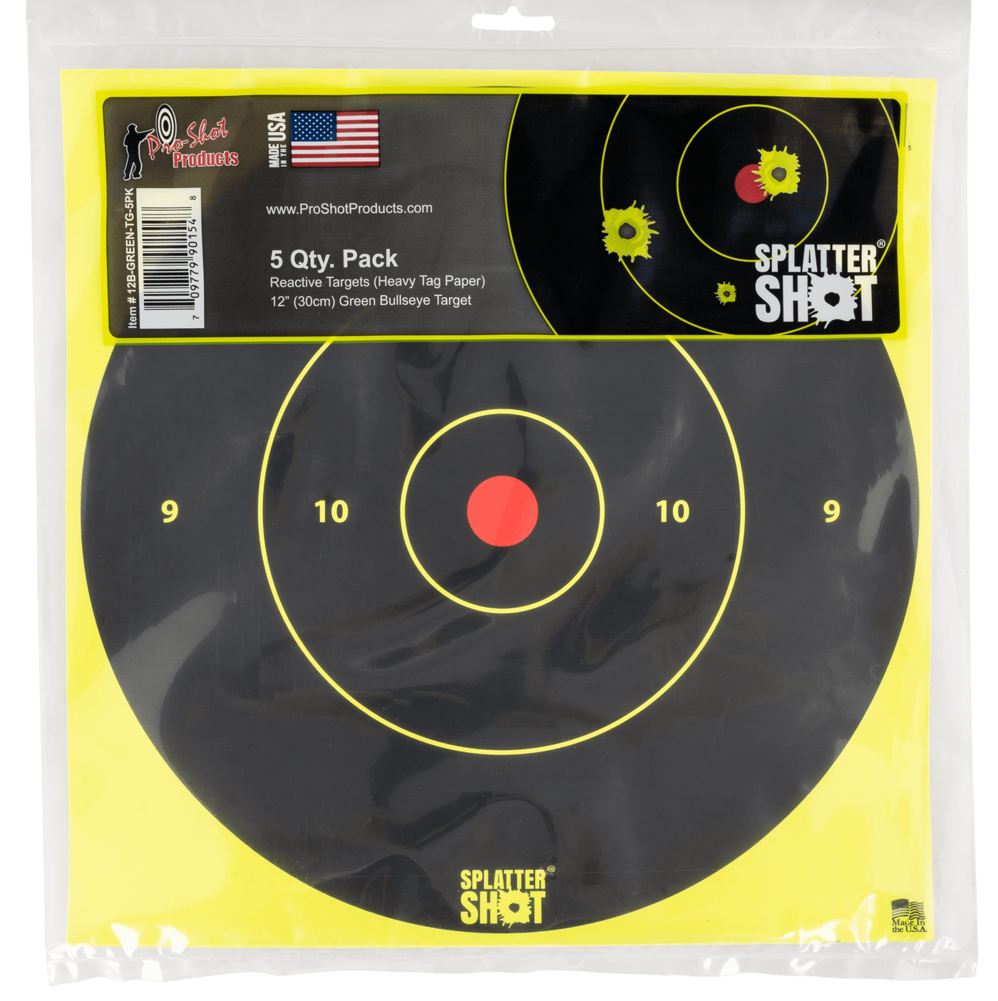 Pro-Shot Pro-shot Splattershot, Proshot 12b-green-tg-5pk 12" Splatter Bullseye Grn Shooting