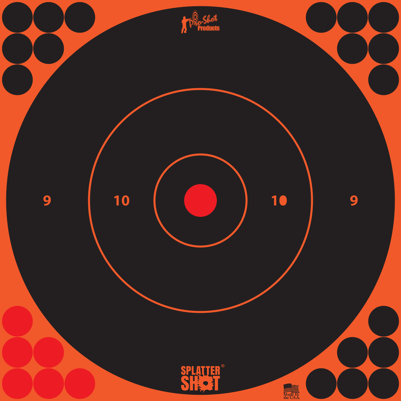 Pro-Shot Pro-shot Splattershot, Proshot 12b-ornge-5pk    12" Splatter Bullseye Trg Shooting