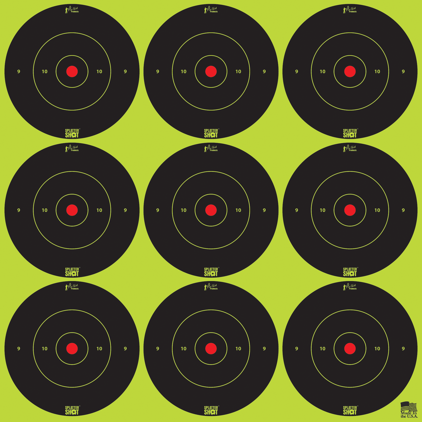 Pro-Shot Pro-shot Splattershot, Proshot 2b-green-108  2" Splattershot Bullseye Trg Shooting