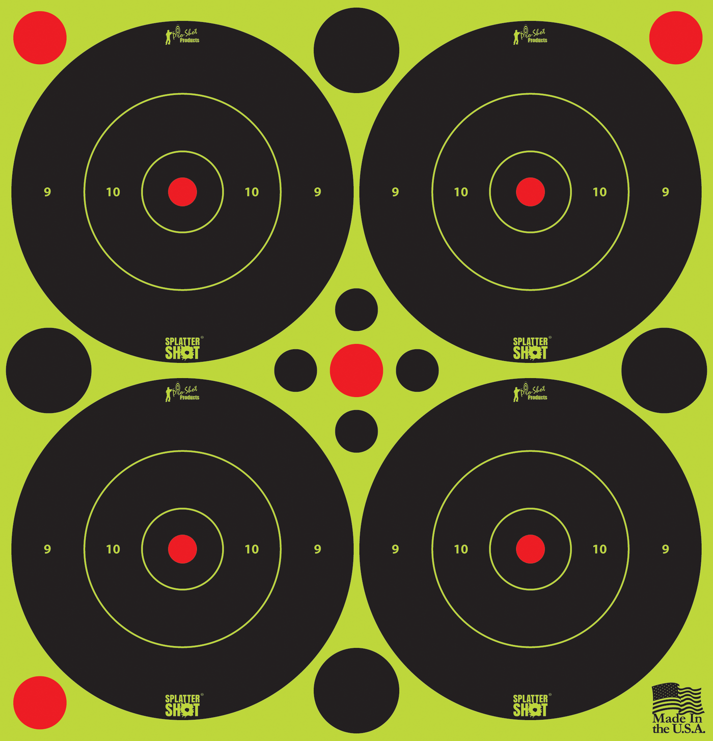 Pro-Shot Pro-shot Splattershot, Proshot 3b-green-48   3" Splattershot Bullseye Trg Shooting