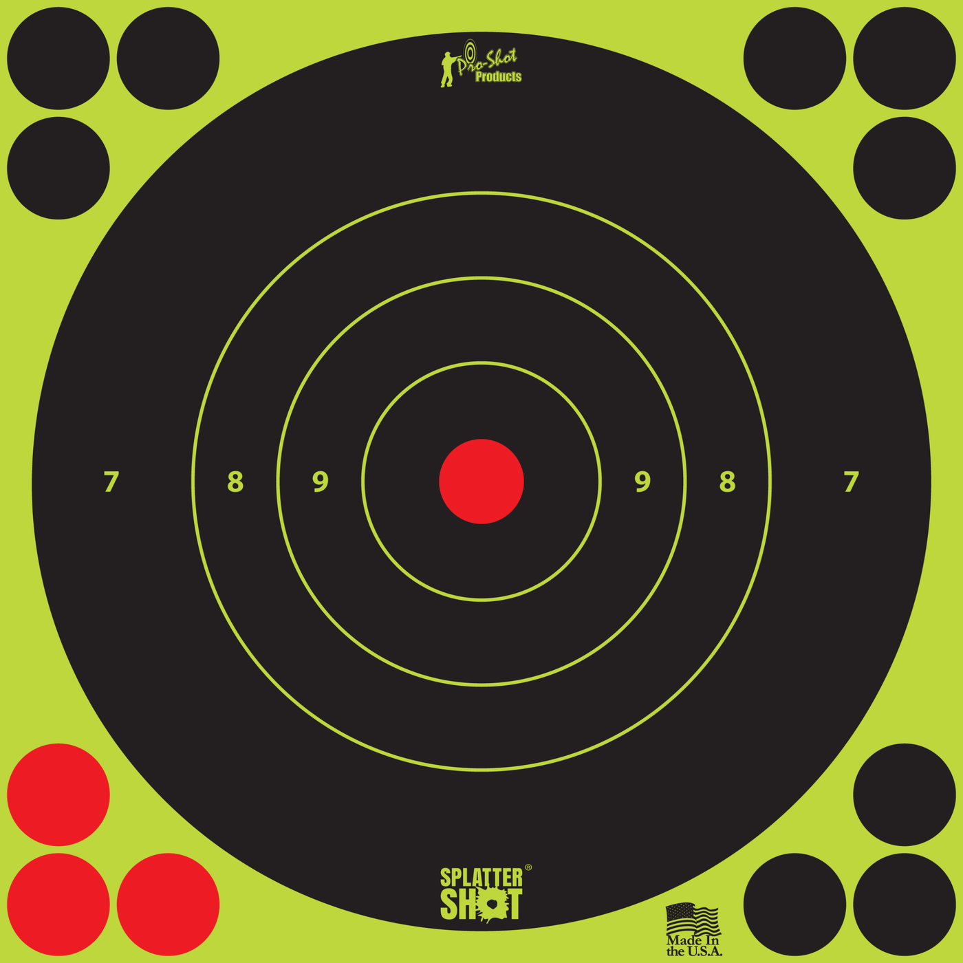 Pro-Shot Pro-shot Splattershot, Proshot 8b-green-6pk  8" Splattershot Bullseye Trg Shooting