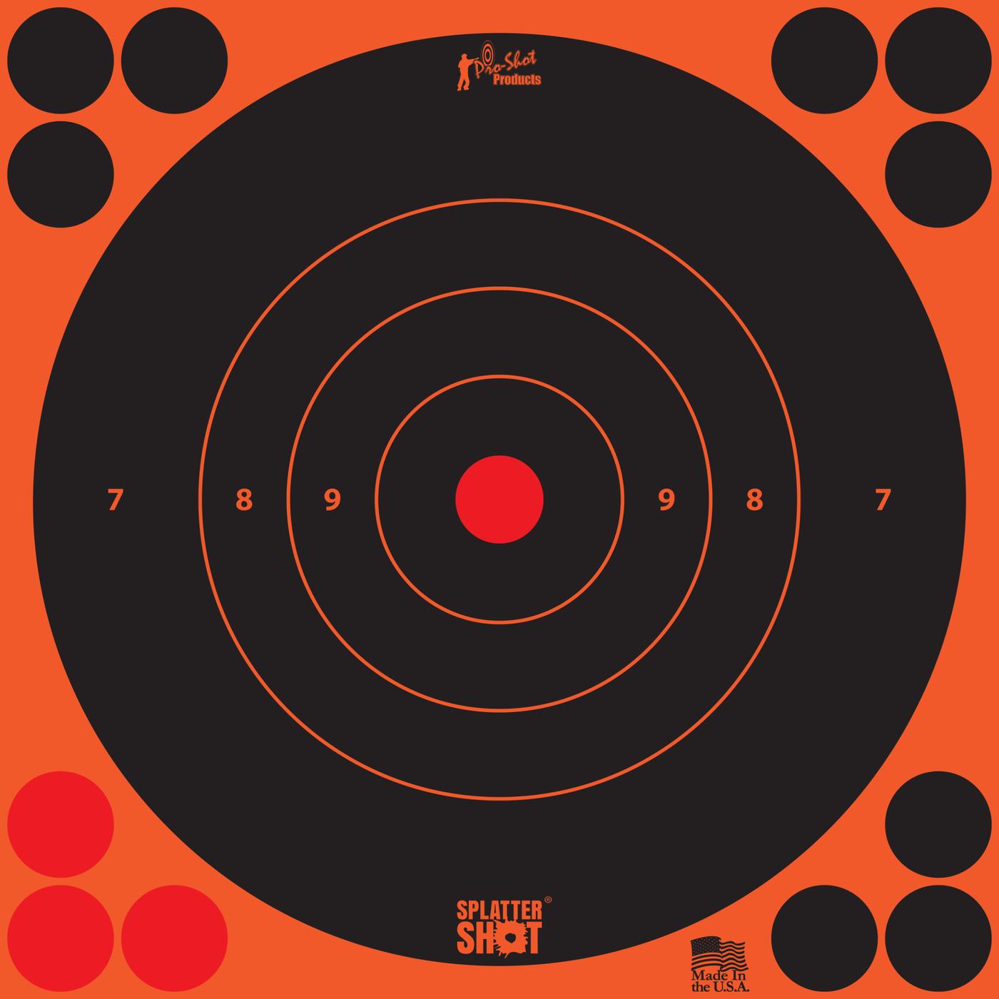Pro-Shot Pro-shot Splattershot, Proshot 8b-orng-6pk   8" Splattershot Bullseye Trg Shooting