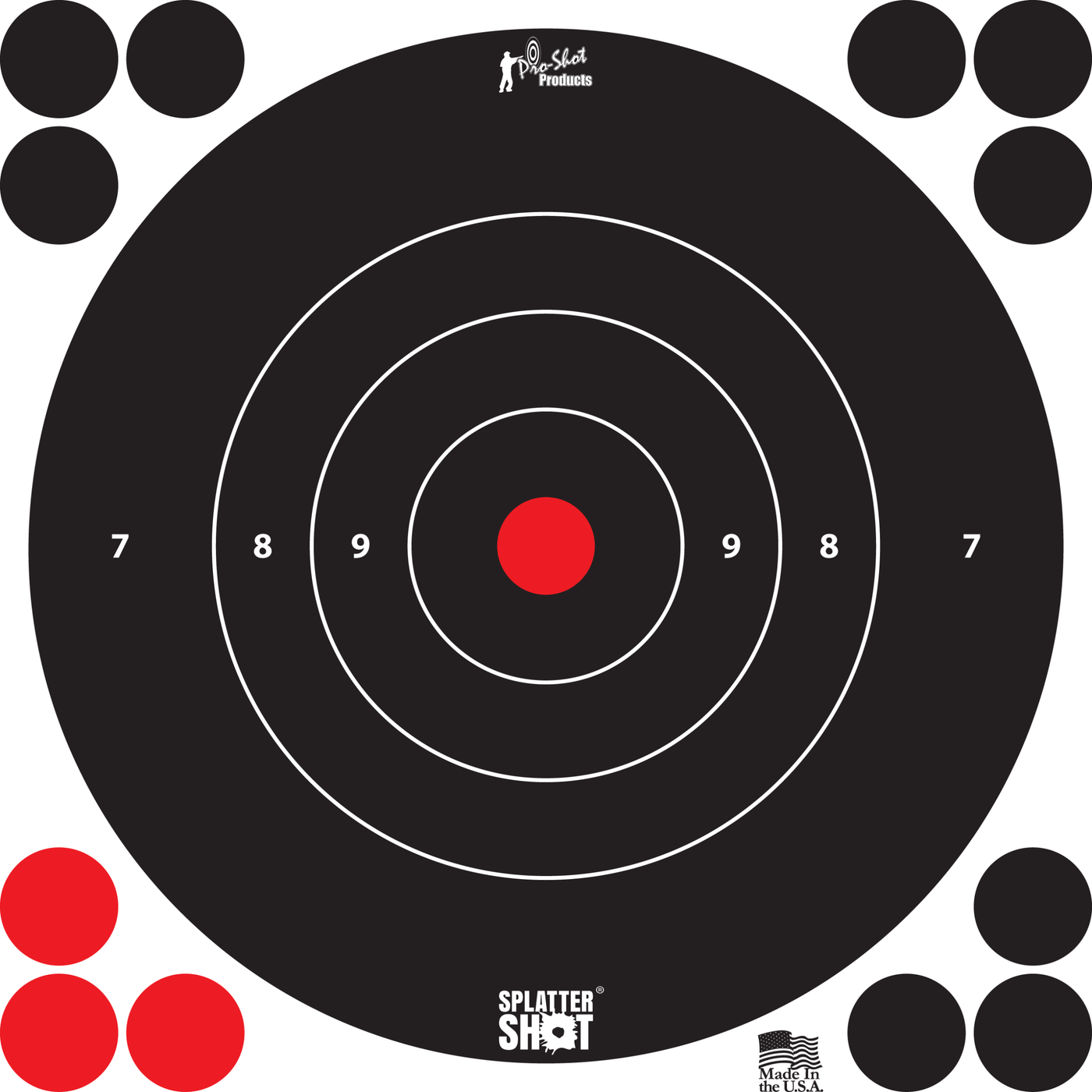 Pro-Shot Pro-shot Splattershot, Proshot 8b-whte-6pk   8" Splattershot Bullseye Trg Shooting