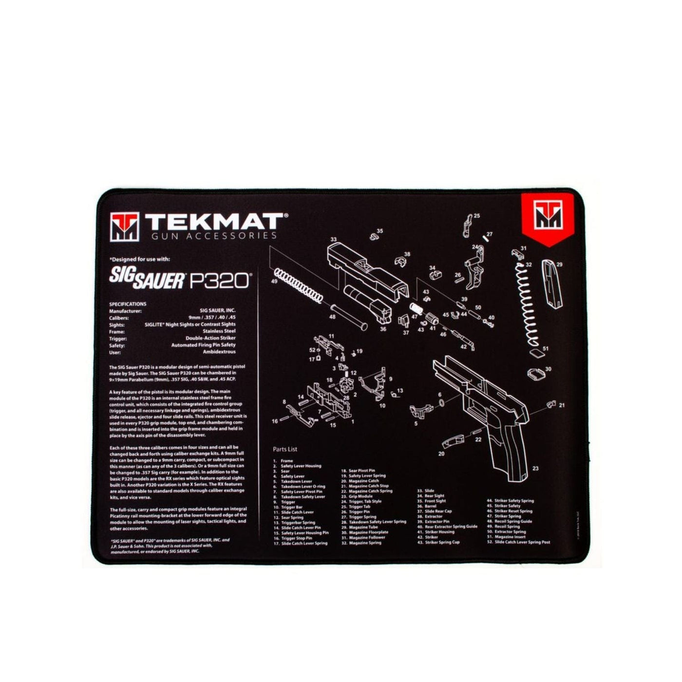 TekMat TekMat Ultra 20 Sig Sauer P320 Gun Cleaning Mat Shooting
