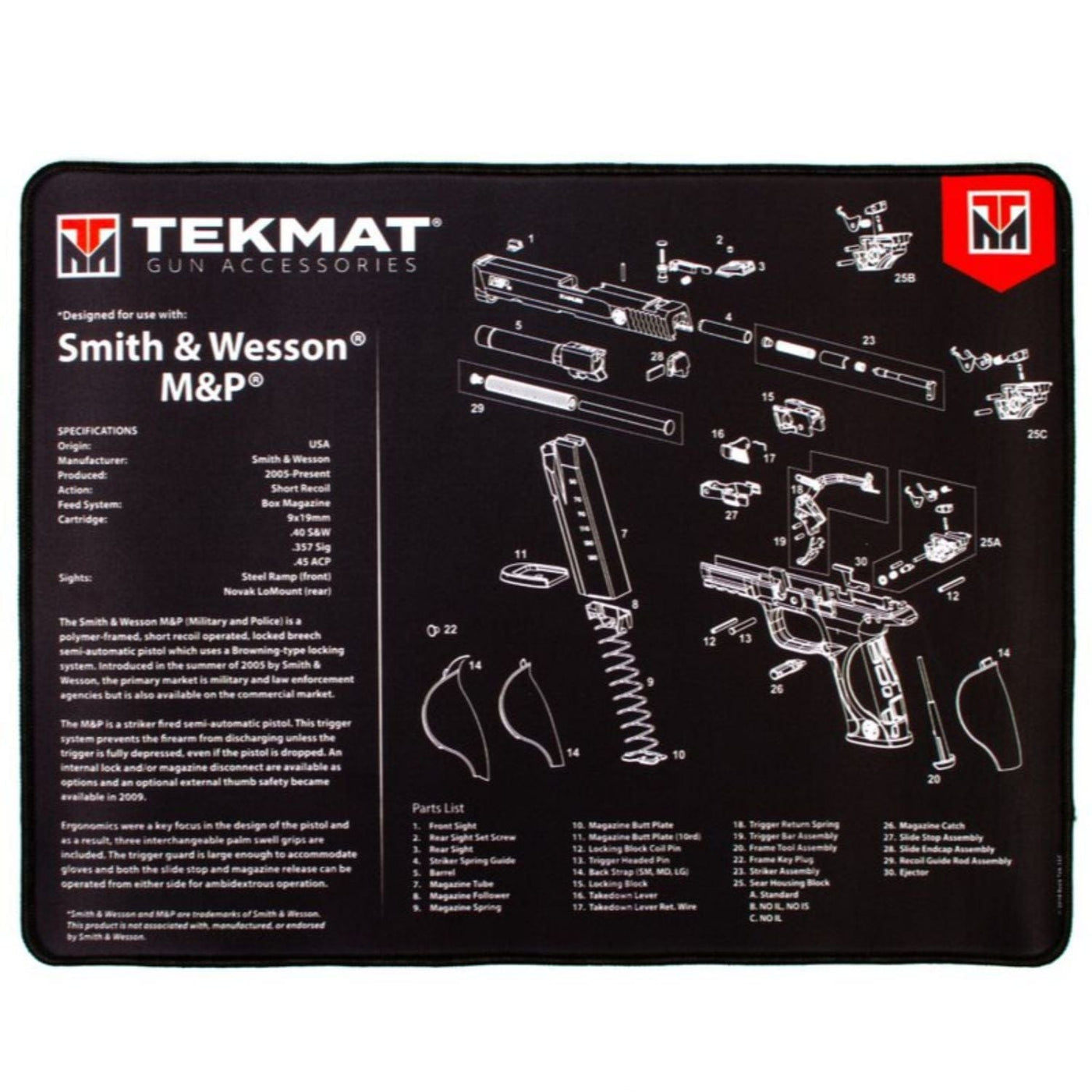 TekMat TekMat Ultra 20 Smith and Wesson MP Gun Cleaning Mat Shooting
