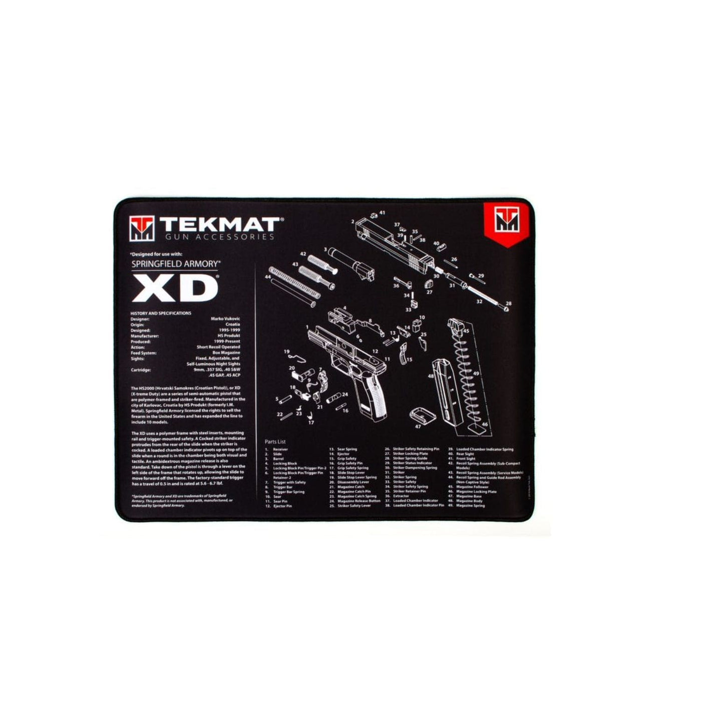 TekMat TekMat Ultra 20 Springfield Armory XD Gun Cleaning Mat Shooting