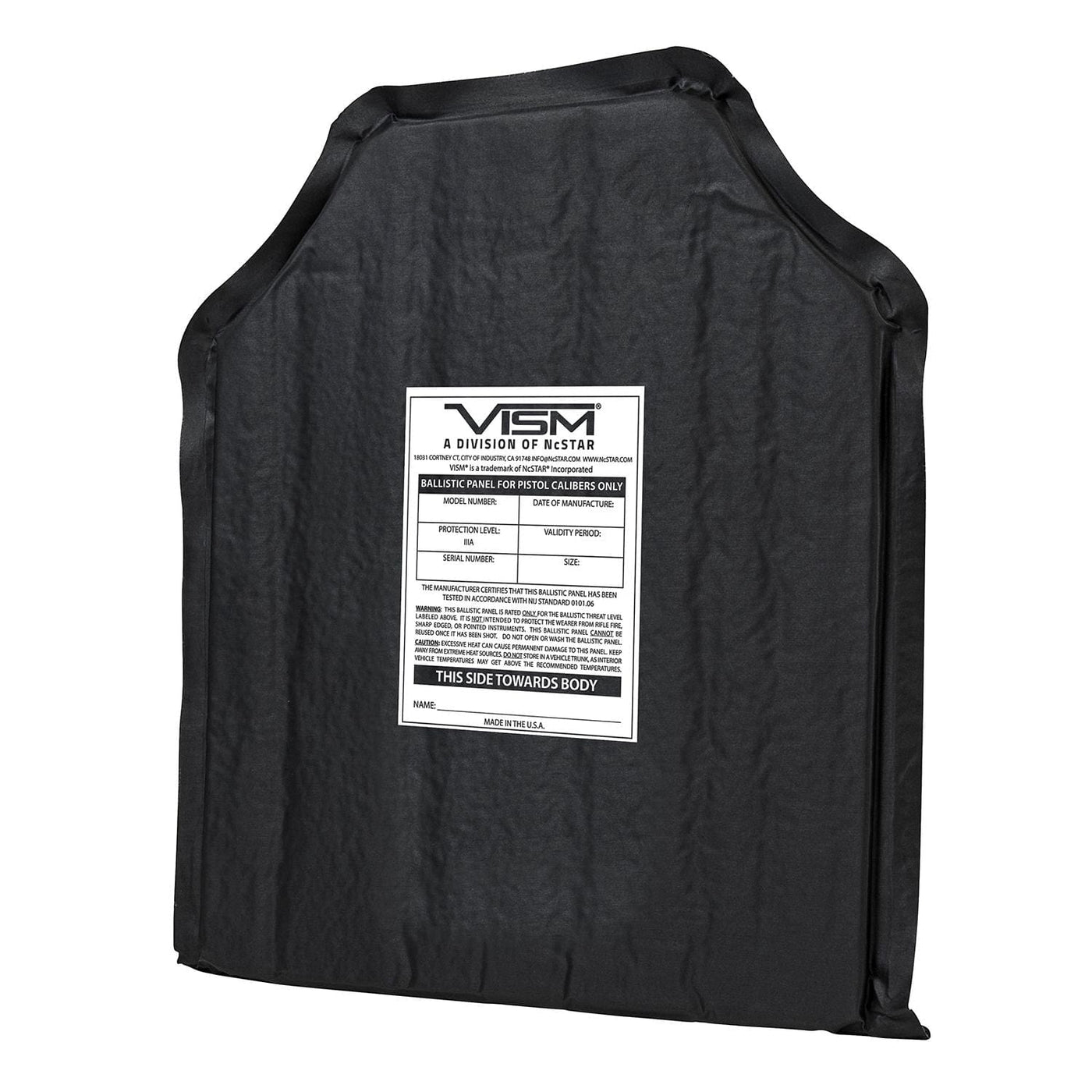 Vism Vism Soft Ballistic Panel 10 in x 12 in Shooters Cut Shooting