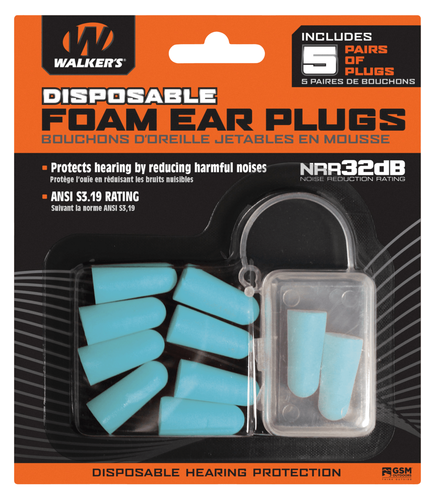 Walkers Game Ear Walkers Game Ear Foam Ear Plugs, Wlkr Gwp-fp5pk-tl   Foam Ear Plug 5pk Teal Shooting