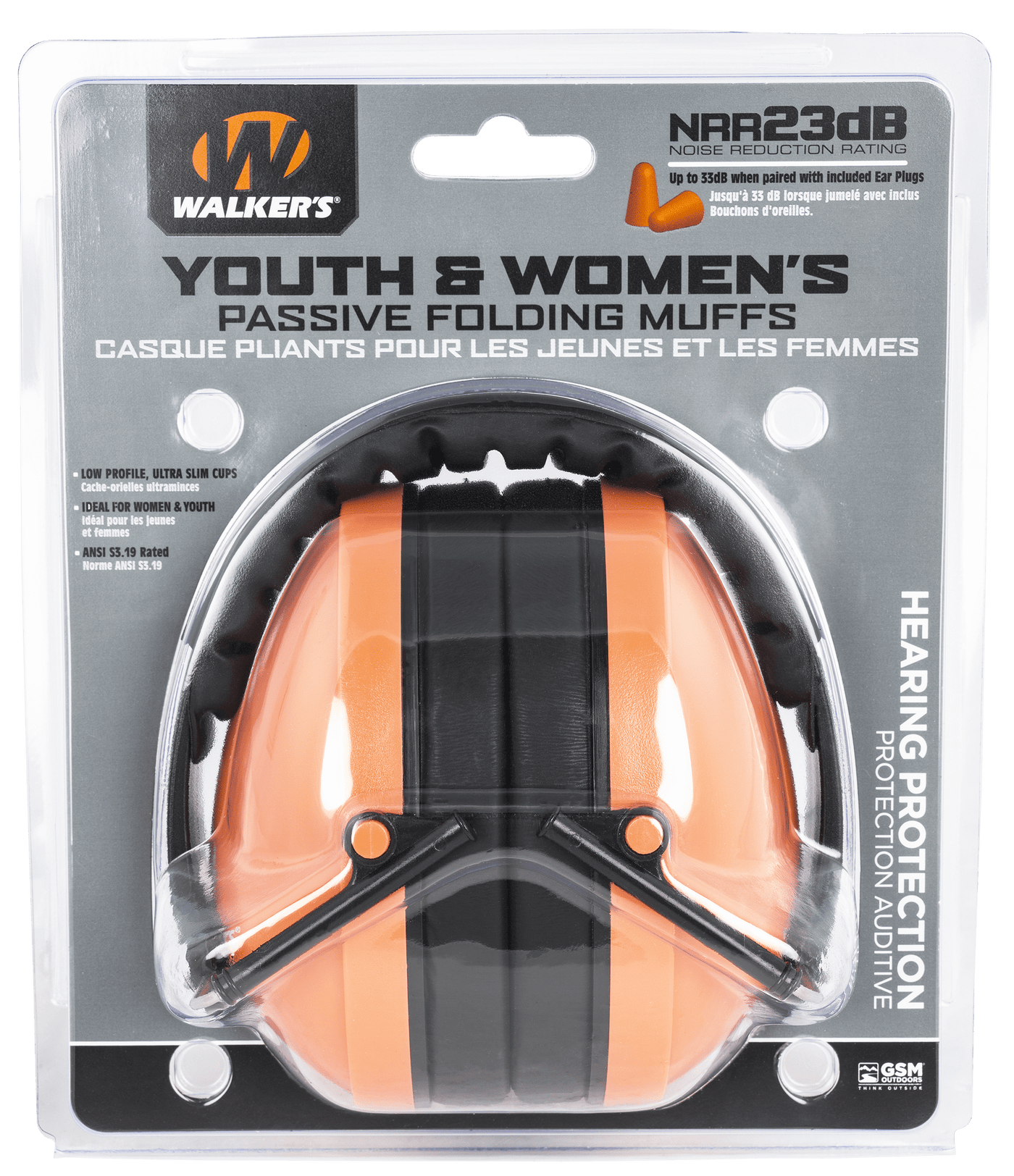 Walkers Game Ear Walkers Game Ear Folding Muff, Wlkr Gwp-ywfm2-cor  Yth/women  Muff Coral Shooting
