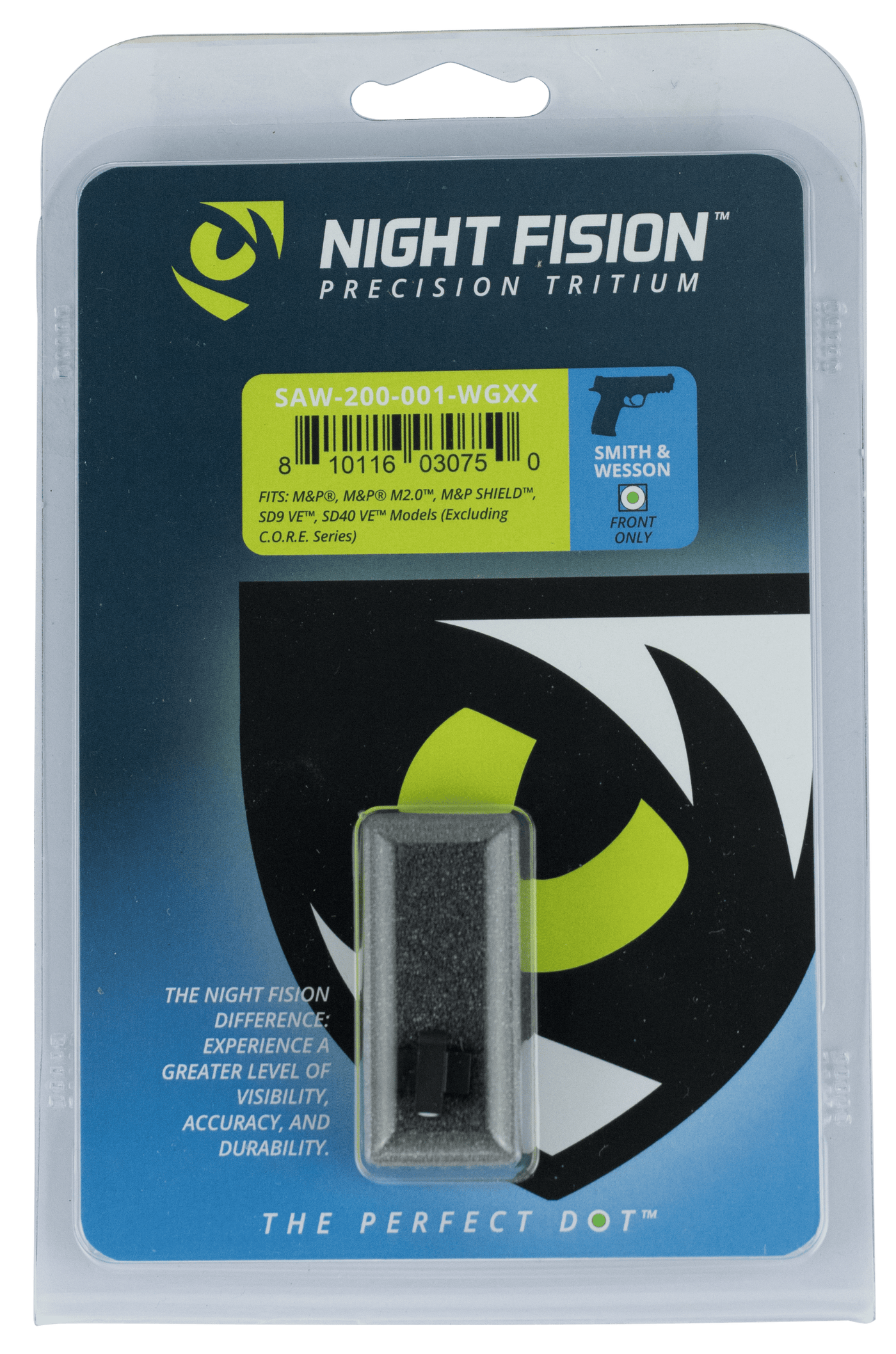 Night Fision Night Fision Tritium White Dot - Front Sight S&w M&p/2.0/shield Sights Gun/bow