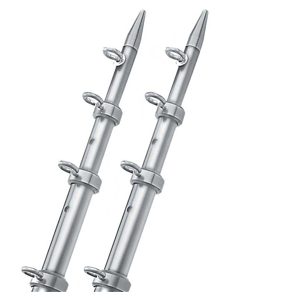 TACO Marine TACO 15' Silver/Silver Outrigger Poles - 1-1/8" Diameter Hunting & Fishing