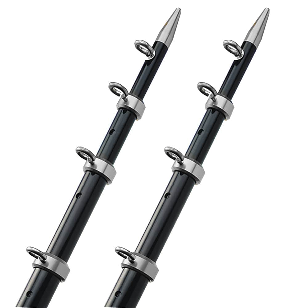 TACO Marine TACO 15' Telescopic Outrigger Poles HD 1-½" - Black/Silver Hunting & Fishing