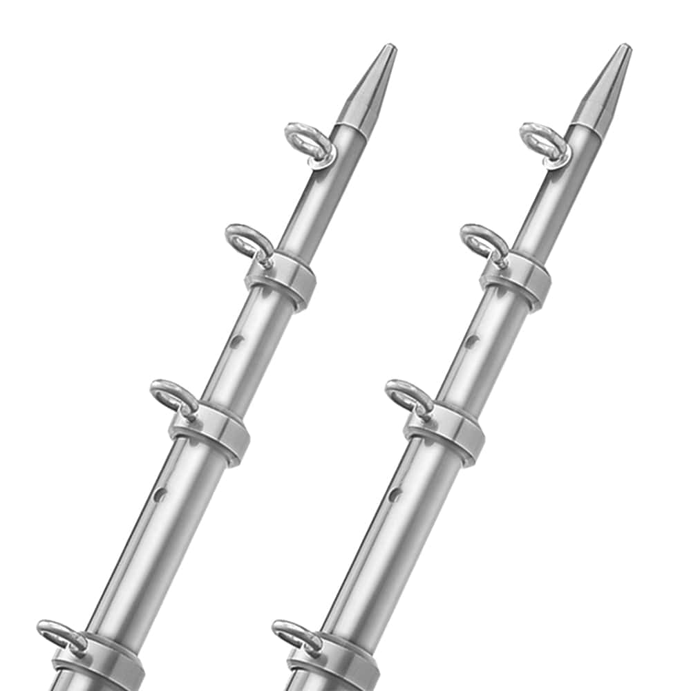 TACO Marine TACO 15' Telescopic Outrigger Poles HD 1-½" - Silver/Silver Hunting & Fishing