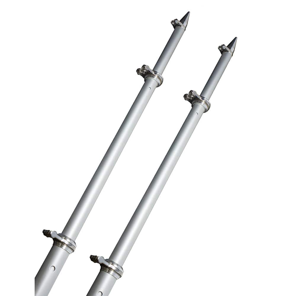 TACO Marine TACO 18' Deluxe Outrigger Poles w/Rollers - Silver/Silver Hunting & Fishing