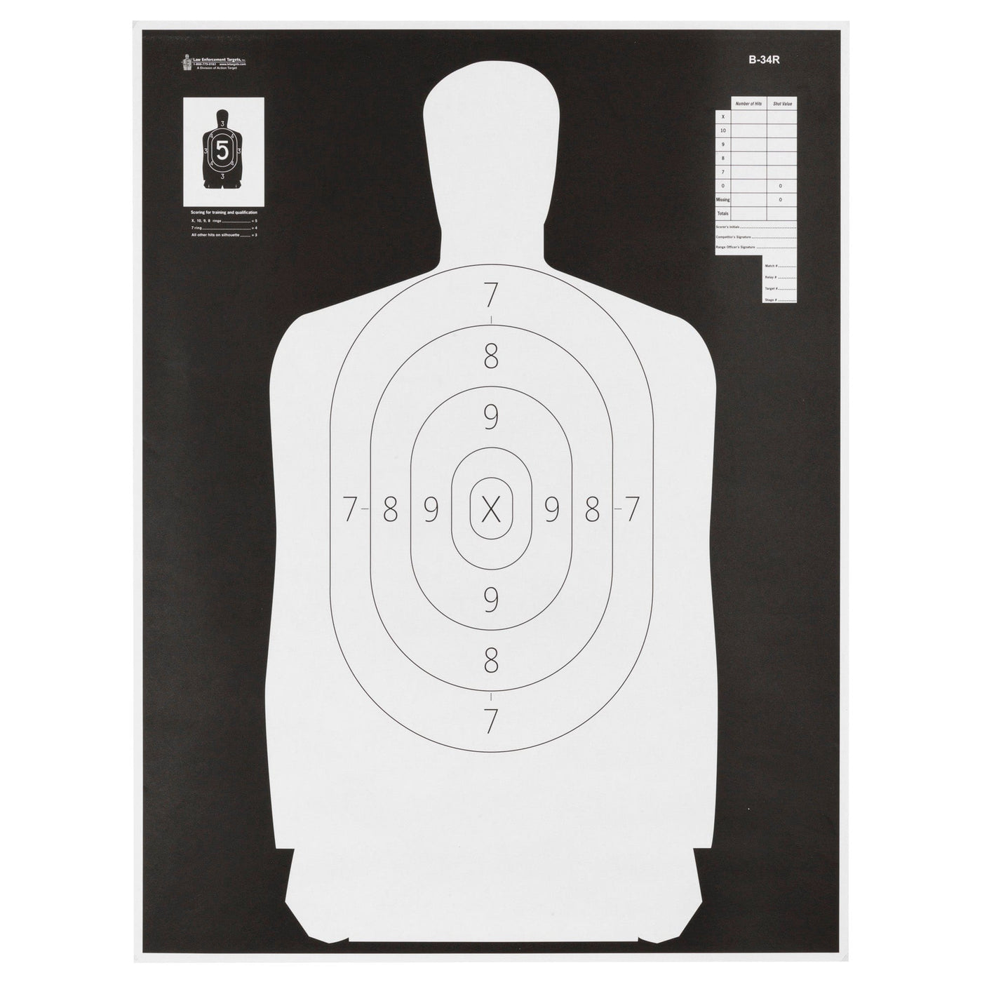 Action Target Action Tgt B34 Blk/wht Silho 100pk Targets