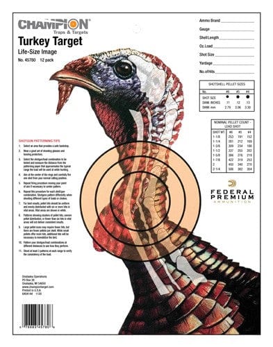 Champion Champion Life Size Turkey Trgt - Paper 12-pk. Targets And Traps
