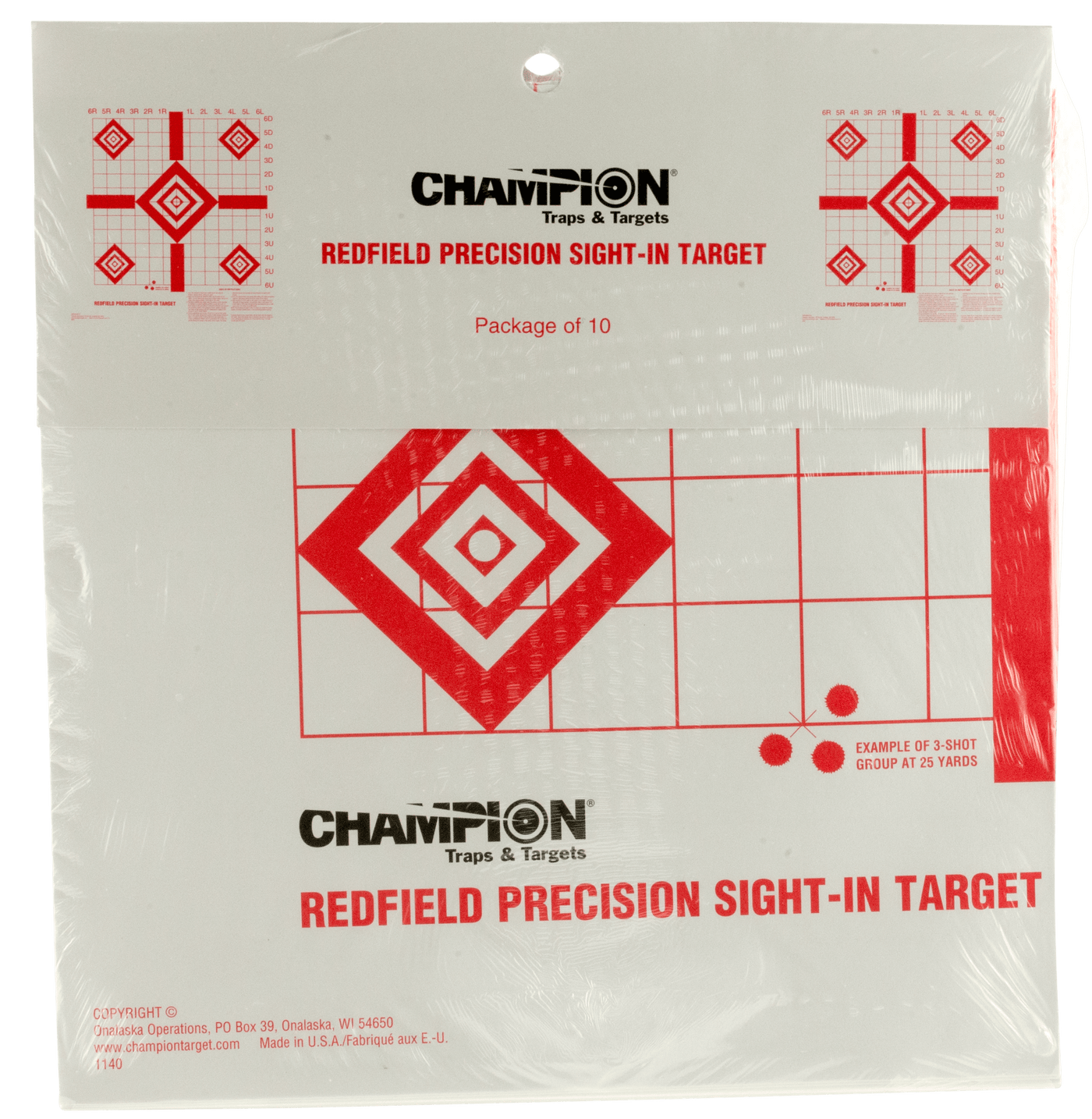 Champion Champion Target Paper Redfield - Style Sight-in 100-pack Targets And Traps
