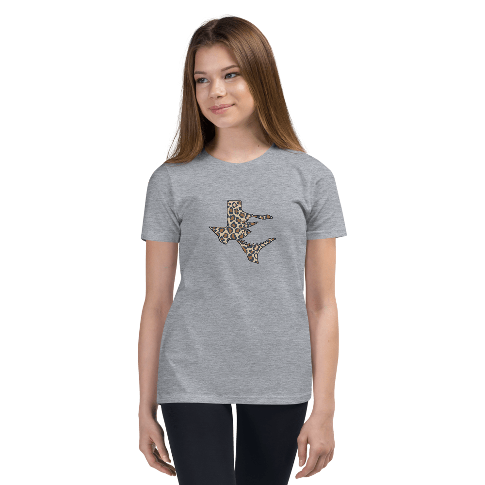 Texas Fowlers Girls Texas Fowlers Leopard Logo T-shirt Athletic Heather / S