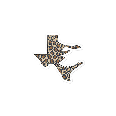 Texas Fowlers Texas Fowlers Logo Sticker - Leopard Print 3″×3″