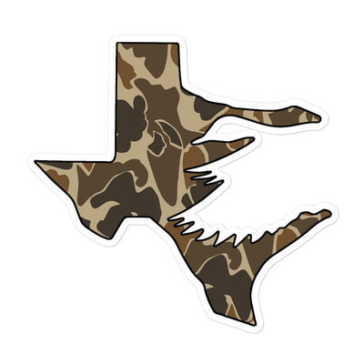 Texas Fowlers Texas Fowlers Logo Sticker - Old School Camo 5.5″×5.5″