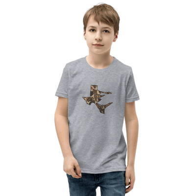 Texas Fowlers Youth Texas Fowlers Old School Camo T-Shirt Athletic Heather / S