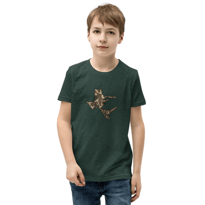 Texas Fowlers Youth Texas Fowlers Old School Camo T-Shirt Heather Forest / S