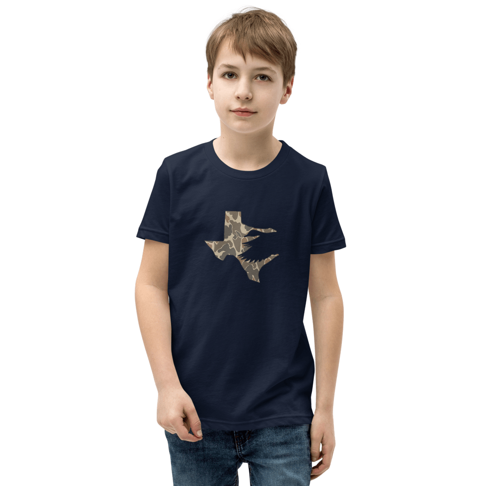 Texas Fowlers Youth Texas Fowlers Old School Camo T-Shirt Navy / S