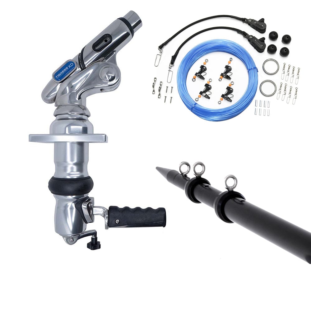 Tigress Tigress XD Crank Top Mount System - 18' - Black Outriggers Pro Series Double Rigging Kit Hunting & Fishing